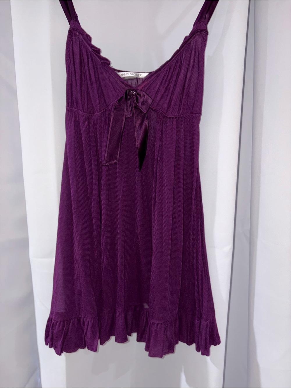 Victoria's Secret Purple Satin-Trim Chemise